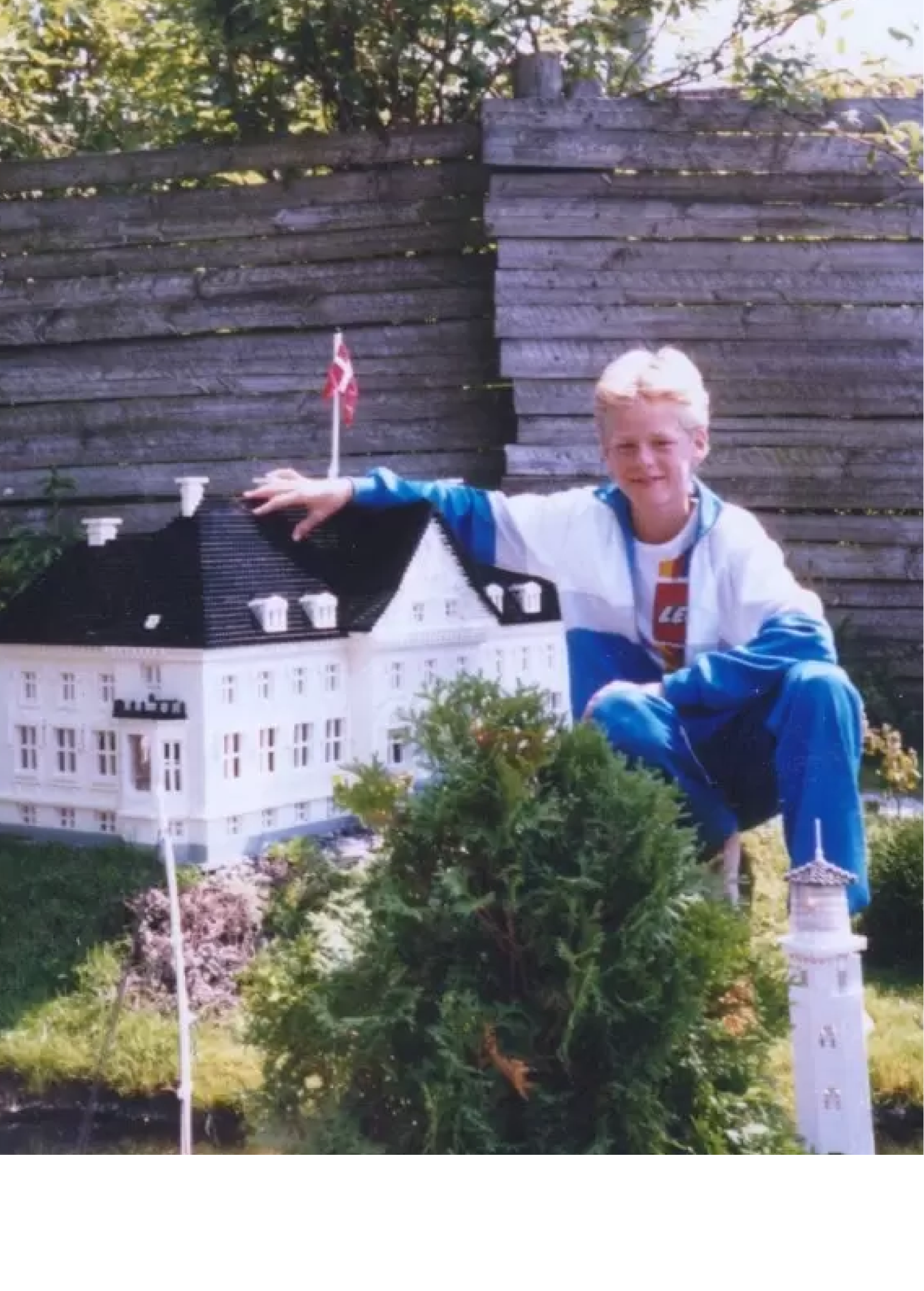A young Martin Lindstrom beside the miniature Legoland he built